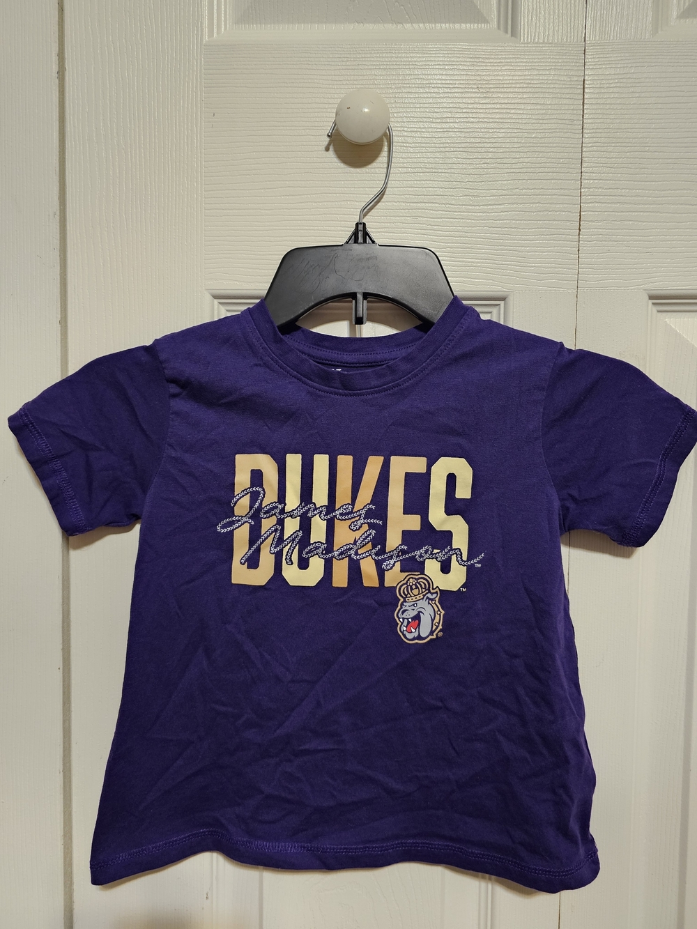 JMU Hanes Purple Kids 'Dukes' James Madison University Graphic Tee Size 4/5